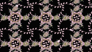 Siyah renkli çiçekler. Kumaş desenli papatya çiçekleri ayrıntıları.