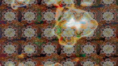 Raster deseni. Nazik, yaz çiçekleri kahverengi ve gri renklerde. Küçük çiçekteki sevimli çiçek deseni. Raster illüstrasyonu.