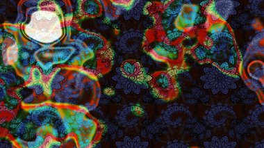 Chichi 'nin kumaş kalıbını çiz. Çiçek deseni. Düz Çiçek Elementleri Tasarımı. Raster illüstrasyonu. Renkli Bahar Teması çizim şablonu.