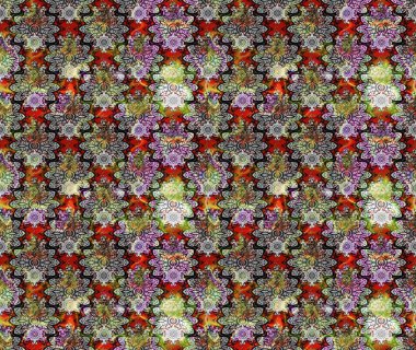 Şirin çiçekli, desenli, gri renkli bir eskiz deseni. Tekstil için suluboya eskiz deseni. El çizimi çiçek çizimi deseni (fayans)).