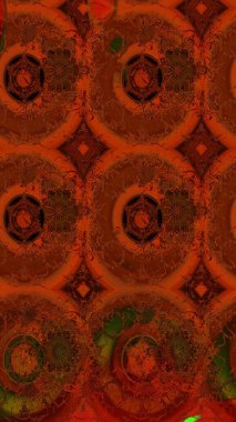 Renkli Bahar Teması eskiz kalıbı. Düz Çiçek Elementleri Tasarımı. Çiçekli çiçek deseni, suluboya. Raster illüstrasyonu. Kahverengi ve kırmızı renkte çiçekler.