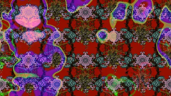 Kırmızı ve kahverengi renkte çiçek çizimi. Kırmızı ve kahverengi renkte çiçekler. Raster illüstrasyonu. Şatafatlı bahar bahçesi dokusu. Çiçek deseni.