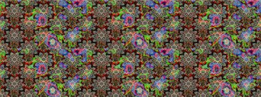 Çiçek arkaplan. Çizim raster deseni. Güzel kumaş deseni.