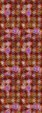 Raster. Kahverengi, kırmızı ve nötr renkte güzel çiçekli eskiz deseni, suluboya çiçek deseni, duvar kağıdı, kart veya kumaş için fayanslı.