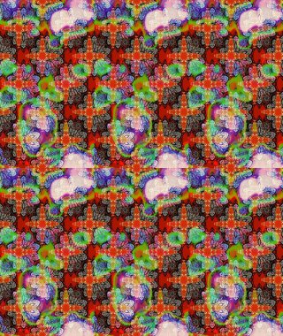 Vadinin çiçekleri kırmızı renklerde. Çiçeksel çizim kalıbının çizimi.