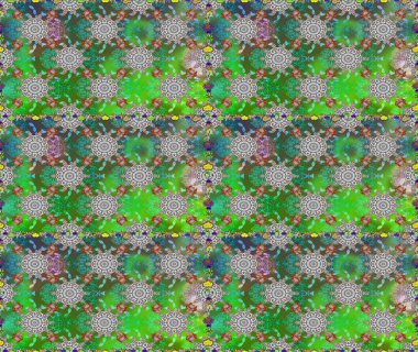 Manzaralı çiçek deseni. Sevgililer günü ve tebrik kartı konsepti için şık bir davetiye. Üst manzara, yumuşak yeşil ve gri renkli. Çiçek kompozisyonu, el boyası, hassas şablon..