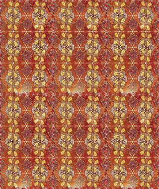 Çiçekli karalama şeklinde Raster çiçek deseni. Nazik, narin çiçek arkaplanı. Kahverengi ve turuncu renkte çiçekler.