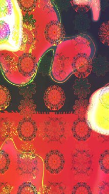 Çiçekler suluboya eskiz deseni. Raster Stili kumaş deseni.