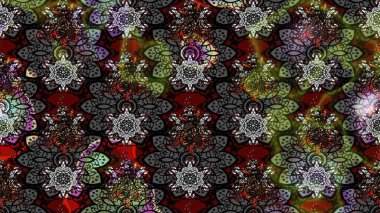 Gri renkli çiçekler. Raster illüstrasyonunda çiçek deseni çizimi.