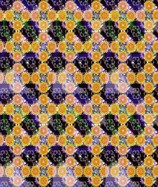 Çiçek desenli raster, sarı çizgi grafik desenli soyut raster arkaplan. Modern stil dokusu.