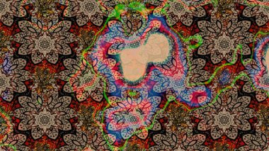 Küçük çiçekteki sevimli çiçek deseni. Raster illüstrasyonu. Bej ve kahverengi renklerde yaz çiçekleri. Raster deseni.