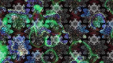 Robot resim. Raster illüstrasyonu. Küçük çiçekte sevimli çiçek deseni var..