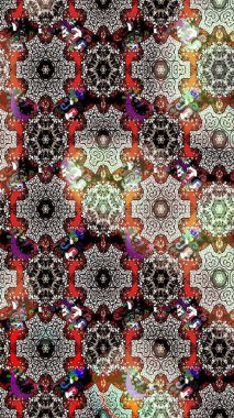 Siyah ve nötr renklerde çiçekler. Raster illüstrasyonunda çiçek deseni çizimi.