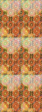 Raster oryantal süs. Kusursuz altın desen. Turuncu renklerde, altın elementlerle kusursuz desen.