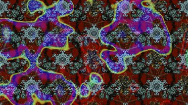 Çizim çiçek deseni duvar kağıdı, web sitesi arka planı, ambalaj kağıdı, davetiye, broşür, afiş veya web sitesi için kullanılabilir. El çizimi Raster çizimi. Parlak elementlerin.