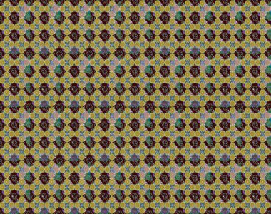 Düz Çiçek Elementleri Tasarımı. Raster illüstrasyonundaki çiçek desenli çizim. Renkli Yaz Temalı eskiz kalıbı. Kahverengi renkte çiçekler.