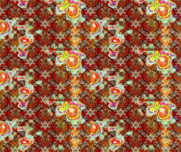 Renkli Bahar Teması eskiz kalıbı. Düz Çiçek Elementleri Tasarımı. Raster illüstrasyonundaki çiçek desenli çizim. Kahverengi renkte çiçekler.