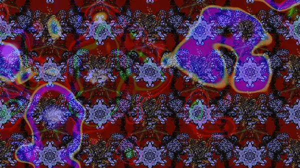 Güzel kumaş deseni. Raster illüstrasyonundaki çiçek desenli çizim. Kahverengi ve kırmızı renklerde. Raster illüstrasyonu.