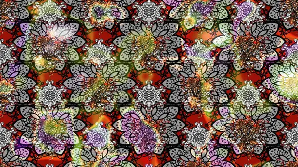 Çiçek desenli eskiz, darbeler, sıçramalar, yaz çiçekleri. Gri ve kahverengi renkli çiçekler. Raster illüstrasyonu.