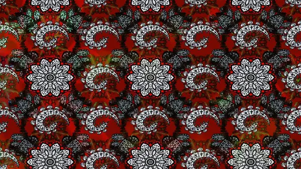 Çiçek deseni. Düz Çiçek Elementleri Tasarımı. Raster illüstrasyonu. Renkli Bahar Teması eskiz kalıbı. Chichi kumaş deseni çiz.