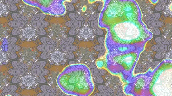 Raster illüstrasyonu. Tony 'nin kumaş kalıbını çiz. Küçük çiçekteki sevimli çiçek deseni. Modaya uygun kumaş deseni.