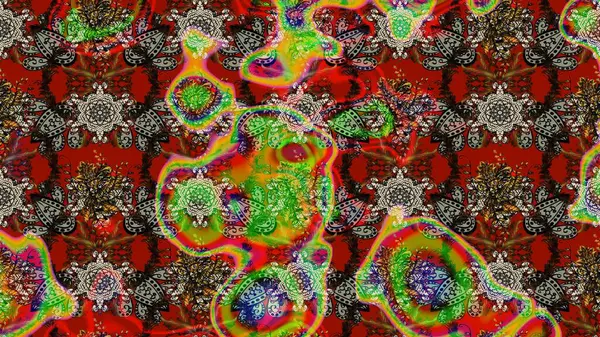 Düz Çiçek Elementleri Tasarımı. Güzel kumaş deseni. Renkli Yaz Temalı eskiz kalıbı. Raster illüstrasyonunda çiçek deseni çizimi.