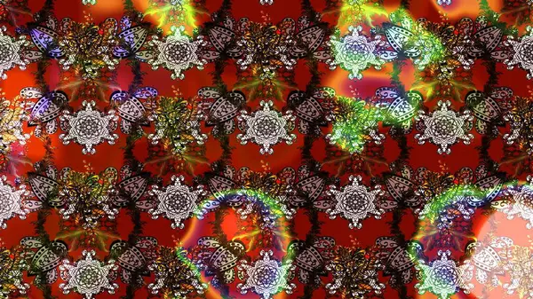 Sevimli çiçek raster deseni. Kahverengi ve kırmızı renkte çiçekler. Düz Çiçek Elementleri Tasarımı. Renk Bahar Teması eskiz şablonu.