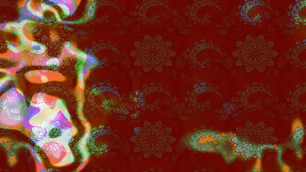 Çiçek kompozisyonu, el boyası, hassas şablon. Sevgililer günü ve tebrik kartı konsepti için şık bir davetiye. Kırmızı ve kahverengi renkte manzaralı çiçek deseni. Üst görünüm, yumuşak biçim.