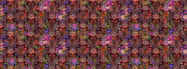 Pembe ve kahverengi lale çiçekleriyle Raster eskiz deseni. Doğal kozmetik ürünleri, parfüm, çiçekçi dükkanı için bahar ihalesi tasarımı. Karşılama ya da düğün geçmişi olarak kullanılabilir. Paket kağıdı için en iyisi..