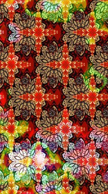 Raster stili kumaş deseni. Çiçekler suluboya çizim deseni.