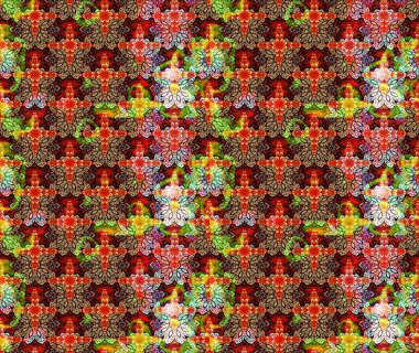 Kırmızı renkte çiçekler. Renkli Bahar Teması eskiz kalıbı. Düz Çiçek Elementleri Tasarımı. Raster illüstrasyonunda çiçek deseni çizimi.