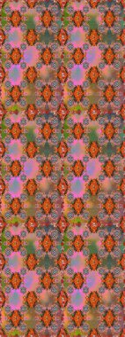 Şatafatlı bahar bahçesi dokusu. Raster illüstrasyonu. Çiçek deseni. Kahverengi ve turuncu renklerde çiçeksiz. Kahverengi ve turuncu renkte çiçekler.