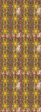 Çiçekli eskiz çizimi. Kahverengi renkli çiçekler. Renkli Yaz Temalı eskiz kalıbı. Düz Çiçek Elementleri Tasarımı.