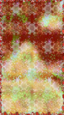 Kabile sanatı boho baskısı, klasik çiçek arkaplanı. Soyut etnik raster kusursuz desen. Arkaplan dokusu, duvar kağıdı, çiçek teması nötr ve bej renklerinde.