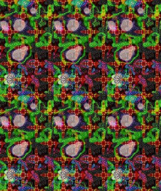 Raster deseni. Süslü kumaş deseni. Çiçekli çiçek deseni, suluboya..