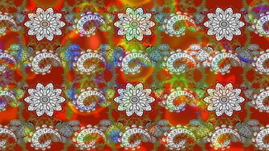 Kahverengi ve gri renkte çiçek çizimi. Şatafatlı bahar bahçesi dokusu. Kahverengi ve gri renkli çiçekler. Çiçek deseni. Raster illüstrasyonu.