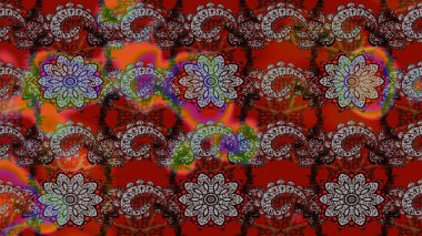 Anti-stres için soyut örnek sayfası. Kahverengi ve kırmızı renklerde. Raster illüstrasyonu.