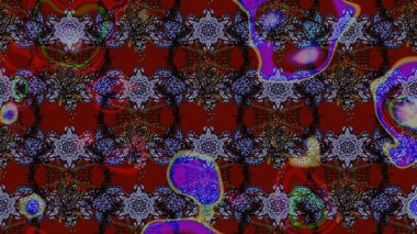 Küçük çiçekte güzel bir desen. Kırmızı ve kahverengi çiçekli bahar çiçekleri. Motley illüstrasyonu. Moda baskıları için zarif bir şablon. Küçük renkli çiçekler..