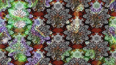 Eski usul. Kumaş, tekstil, duvar kağıdı baskısı için. Raster illüstrasyonu. Eskiz geçmişi. Tomurcukları çiçek olan sevimli bir çiçek deseni. Raster..