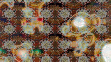 Kıvırcık, parlak örgü. Desen, çizim, çiçek sınırı. Güzel, parlak, pürüzsüz kumaş, tuval. Eski moda arka plan. Raster illüstrasyonu. Çiçeklerin çelengi.