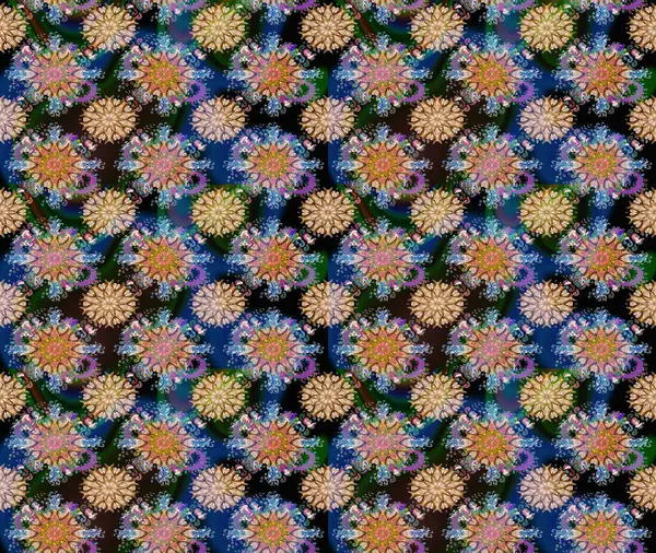 Mavi renkli çiçekler. Çiçekli karalama şeklinde Raster çiçek deseni. Nazik, narin çiçek arkaplanı.