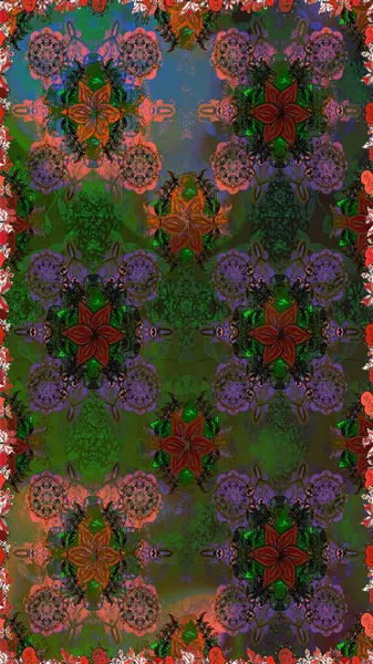 Çiçek deseni. Şatafatlı bahar bahçesi dokusu. Raster illüstrasyonu. Çiçeksiz arkaplan.