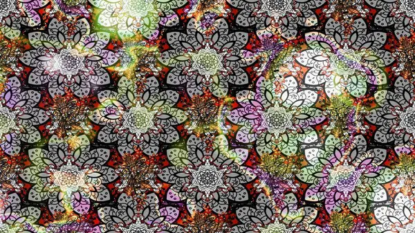 Süslü zentangle çizim dokusu, soyut çiçeklerle süslenmiş. Çiçek deseni duvar kağıdı, desen dolguları ve web sayfası arka planı için kullanılabilir. Şekillendirilmiş çiçekli çizim deseni.