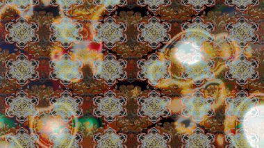 Kıvırcık, parlak örgü. Desen, çizim, çiçek sınırı. Güzel, parlak, pürüzsüz kumaş, tuval. Eski moda arka plan. Raster illüstrasyonu. Çiçeklerin çelengi.