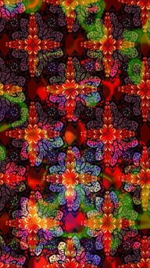 Etnik Mandala süsü. Kızılderili desenli desenli desenli şal deseni. Raster Henna dövme stili. Tekstil, tebrik kartı, boyama kitabı, telefon kılıfı baskısı için kullanılabilir.