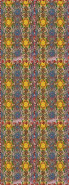 Kahverengi renkte çok kahverengi, zarif küçük çiçekler ve komik böcekler, raster desen, illüstrasyon.