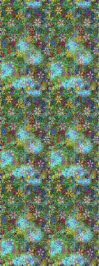 Yeşil renkte çiçeklerle süslenmiş kusursuz çiçek deseni. Suluboya tarzında yeşil renkte çiçekler.