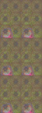 Renkli Bahar Teması eskiz kalıbı. Düz Çiçek Elementleri Tasarımı. Renkli şirin çiçek deseni. Raster Modaya uygun kumaş deseni.