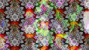 Bir sürü gri ve nötr soyut çiçekli tropik eskiz deseni. Küçük çiçekteki sevimli çiçek deseni. Varisologray ve nötr raster çizimi.