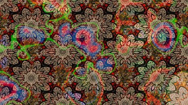 Hediye ambalaj kağıdı, tebrik kartları, posterler ve pankart tasarımı. Bej ve kahverengi renkli çiçekler. Raster düz çiçek çizim deseni.